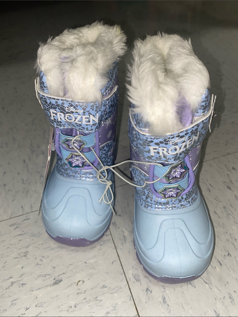 Disney frozen Elsa and Anna snow boots winter toddler girl size 7c light up